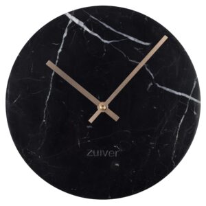Čern&eacute; mramorov&eacute; n&aacute;stěnn&eacute; hodiny ZUIVER MARBLE TIME 25 cm