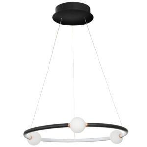 Čern&eacute; z&aacute;věsn&eacute; LED světlo Nova Luce Celia 64 cm