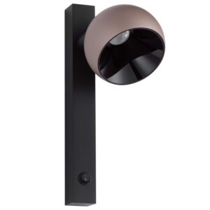 Černo-měděn&eacute; n&aacute;stěnn&eacute; LED světlo Nova Luce Lusa