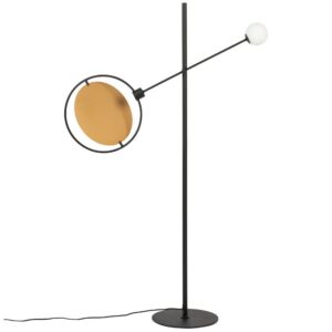 Černo zlat&aacute; kovov&aacute; stojac&iacute; lampa ZUIVER SIRIUS 141 cm