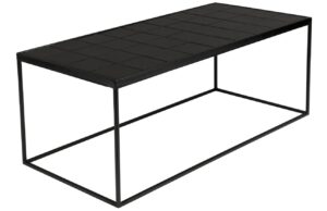 Čern&yacute; kovov&yacute; konferenčn&iacute; stolek ZUIVER GLAZED s keramick&yacute;m obkladem 93x43 cm
