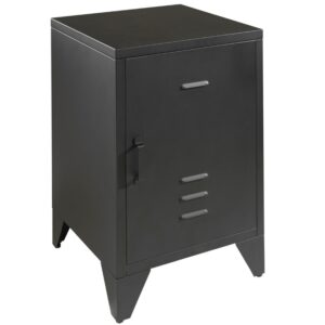 Čern&yacute; kovov&yacute; nočn&iacute; stolek Vipack Bronxx 40 x 40 cm