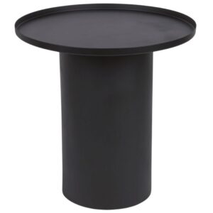 Čern&yacute; kovov&yacute; odkl&aacute;dac&iacute; stolek Kave Home Fleksa &Oslash; 45 cm