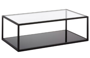 Čern&yacute; skleněn&yacute; konferenčn&iacute; stolek Kave Home Blackhill 110 x 60 cm