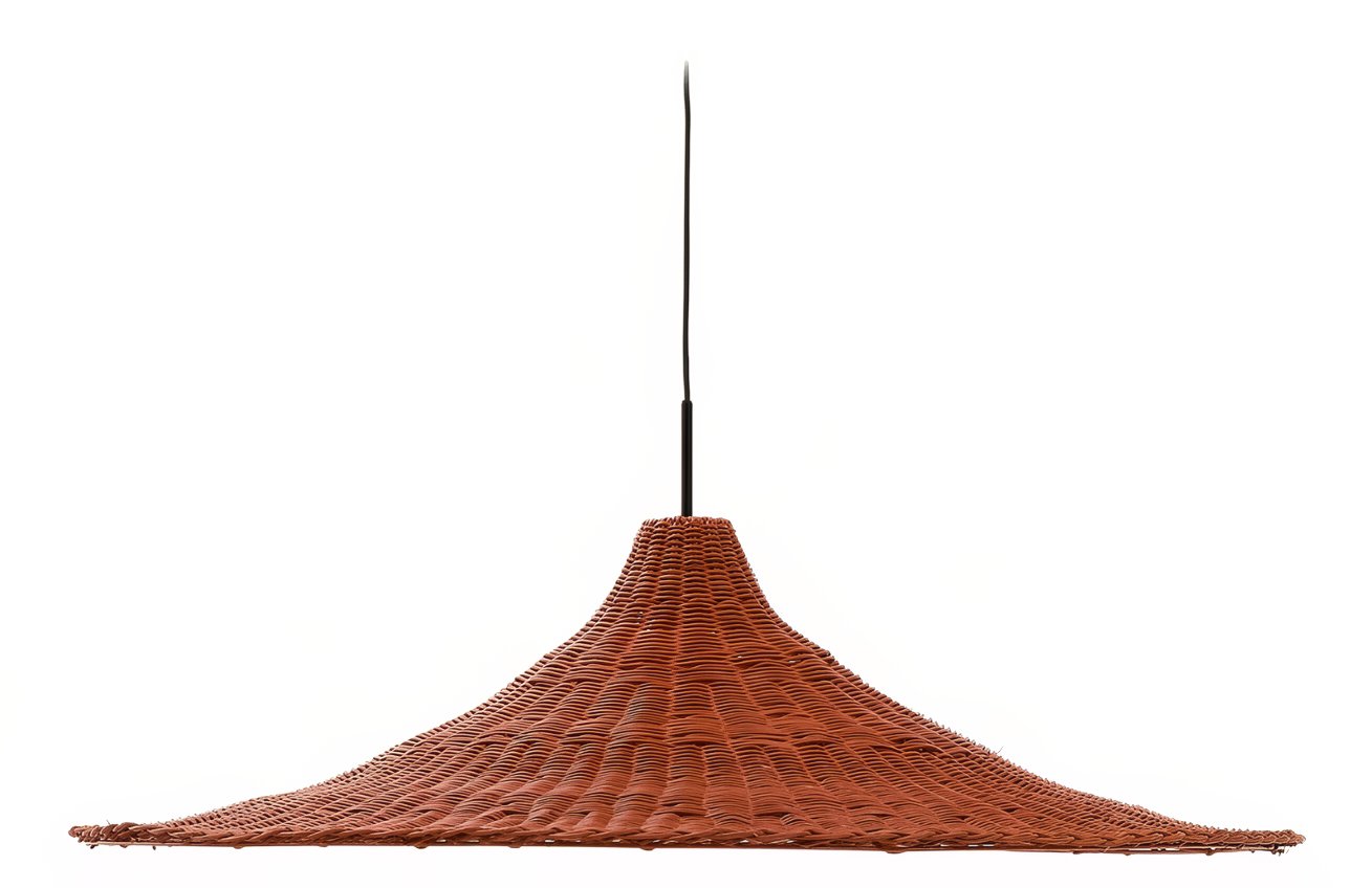 Červené ratanové stínidlo Kave Home Bladia 90 cm