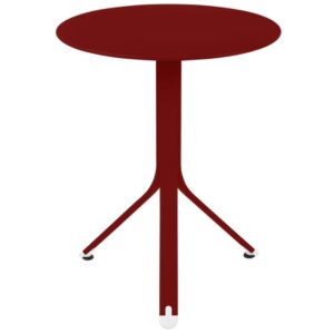 Červen&yacute; kovov&yacute; stůl Fermob Rest'O &Oslash; 60 cm