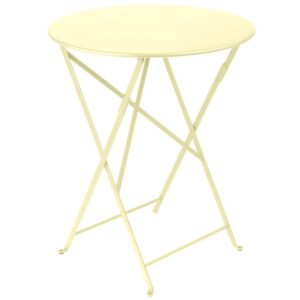 Citronově žlut&yacute; kovov&yacute; skl&aacute;dac&iacute; stůl Fermob Bistro &Oslash; 60 cm