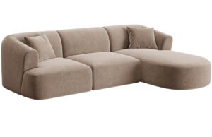 Cosmopolitan Design B&eacute;žov&aacute; sametov&aacute; rohov&aacute; pohovka Campi 256 cm