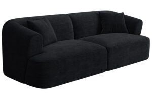 Cosmopolitan Design Čern&aacute; man&scaron;estrov&aacute; trojm&iacute;stn&aacute; pohovka Campi 220 cm