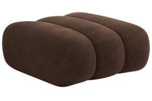 Cosmopolitan Design Hněd&aacute; sametov&aacute; podnožka Koge 95 x 95 cm