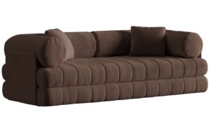 Cosmopolitan Design Hněd&aacute; sametov&aacute; rozkl&aacute;dac&iacute; pohovka Kemi 206 cm