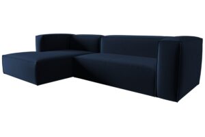 Cosmopolitan Design Kr&aacute;lovsky modr&aacute; sametov&aacute; rohov&aacute; pohovka Mackay 282 cm