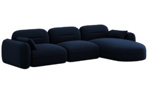Cosmopolitan Design Kr&aacute;lovsky modr&aacute; sametov&aacute; rohov&aacute; pohovka Sydney 320 cm