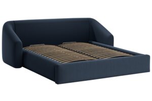 Cosmopolitan Design Modr&aacute; dvoulůžkov&aacute; postel Campi 160 x 200 cm s &uacute;ložn&yacute;m prostorem