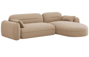 Cosmopolitan Design P&iacute;skově hněd&aacute; sametov&aacute; rohov&aacute; pohovka Sydney 275 cm
