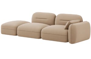 Cosmopolitan Design P&iacute;skově hněd&aacute; sametov&aacute; trojm&iacute;stn&aacute; pohovka Sydney 295 cm