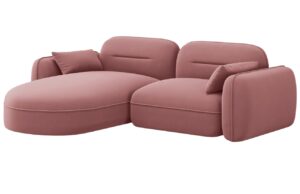 Cosmopolitan Design Růžov&aacute; sametov&aacute; rohov&aacute; pohovka Sydney 230 cm