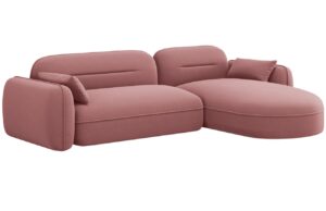 Cosmopolitan Design Růžov&aacute; sametov&aacute; rohov&aacute; pohovka Sydney 275 cm