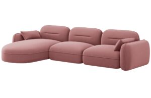 Cosmopolitan Design Růžov&aacute; sametov&aacute; rohov&aacute; pohovka Sydney 320 cm