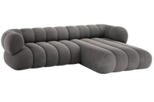 Cosmopolitan Design &Scaron;ed&aacute; sametov&aacute; rohov&aacute; pohovka Koge 270 cm
