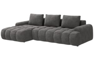Cosmopolitan Design &Scaron;ed&aacute; sametov&aacute; rozkl&aacute;dac&iacute; pohovka Linz 275 cm