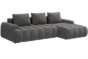 Cosmopolitan Design &Scaron;ed&aacute; sametov&aacute; rozkl&aacute;dac&iacute; pohovka Linz 275 cm