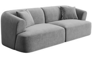 Cosmopolitan Design &Scaron;ed&aacute; sametov&aacute; trojm&iacute;stn&aacute; pohovka Campi 220 cm