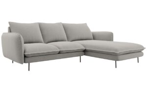 Cosmopolitan Design Světle &scaron;ed&aacute; čalouněn&aacute; rohov&aacute; pohovka Vienna 225 cm