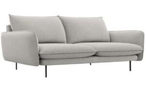 Cosmopolitan Design Světle &scaron;ed&aacute; čalouněn&aacute; trojm&iacute;stn&aacute; pohovka Vienna 200 cm