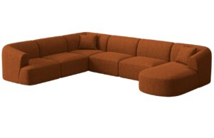 Cosmopolitan Design Terakotově oranžov&aacute; čalouněn&aacute; rohov&aacute; pohovka Campi 330 cm