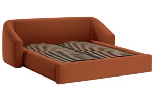 Cosmopolitan Design Terakotově oranžov&aacute; dvoulůžkov&aacute; postel Campi 180 x 200 cm s &uacute;ložn&yacute;m prostorem