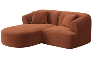 Cosmopolitan Design Terakotově oranžov&aacute; man&scaron;estrov&aacute; rohov&aacute; pohovka Campi 180 cm