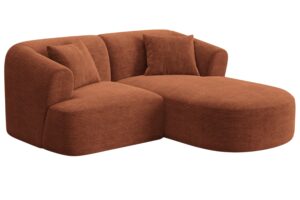 Cosmopolitan Design Terakotově oranžov&aacute; man&scaron;estrov&aacute; rohov&aacute; pohovka Campi 180 cm