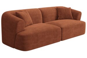 Cosmopolitan Design Terakotově oranžov&aacute; man&scaron;estrov&aacute; trojm&iacute;stn&aacute; pohovka Campi 220 cm