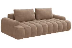 Cosmopolitan Design Tmavě b&eacute;žov&aacute; sametov&aacute; rozkl&aacute;dac&iacute; pohovka Linz 250 cm