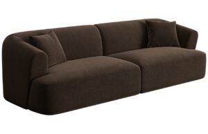 Cosmopolitan Design Tmavě hněd&aacute; sametov&aacute; čtyřm&iacute;stn&aacute; pohovka Campi 255 cm
