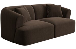 Cosmopolitan Design Tmavě hněd&aacute; sametov&aacute; dvoum&iacute;stn&aacute; pohovka Campi 180 cm