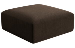 Cosmopolitan Design Tmavě hněd&aacute; sametov&aacute; podnožka Campi 90 x 90 cm
