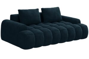 Cosmopolitan Design Tmavě modr&aacute; sametov&aacute; trojm&iacute;stn&aacute; pohovka Linz 200 cm