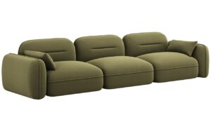 Cosmopolitan Design Zelen&aacute; sametov&aacute; čtyřm&iacute;stn&aacute; pohovka Sydney 320 cm