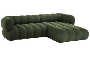 Cosmopolitan Design Zelen&aacute; sametov&aacute; rohov&aacute; pohovka Koge 270 cm