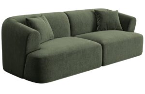 Cosmopolitan Design Zelen&aacute; sametov&aacute; trojm&iacute;stn&aacute; pohovka Campi 220 cm