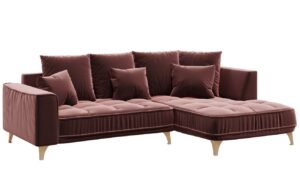 Devichy Sametov&aacute; rohov&aacute; pohovka Chloe 256 cm