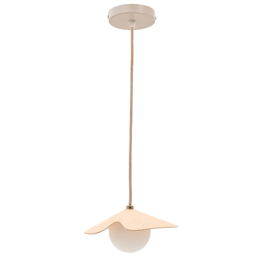 Dřevěné závěsné světlo Kave Home Wilara 18 cm