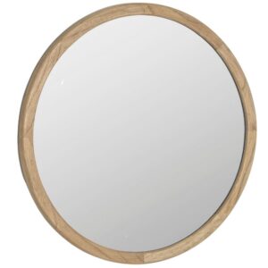 Dřevěn&eacute; z&aacute;věsn&eacute; zrcadlo Kave Home Alum 80 cm