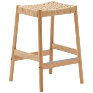 Dubov&aacute; barov&aacute; židle Kave Home Yalia s v&yacute;pletem 66 cm