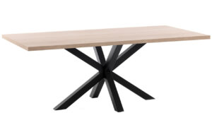 Dubov&yacute; j&iacute;deln&iacute; stůl Kave Home Argo 160 x 100 cm s černou kovovou podnož&iacute;