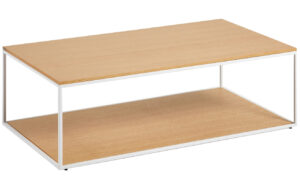 Dubov&yacute; konferenčn&iacute; stolek Kave Home Yoana 110 x 60 cm s b&iacute;lou podnož&iacute;