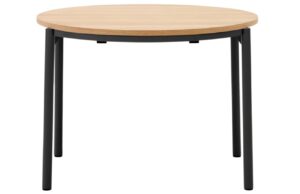 Dubov&yacute; rozkl&aacute;dac&iacute; j&iacute;deln&iacute; stůl Kave Home Montuiri 90-170 x 90 cm s černou podnož&iacute;