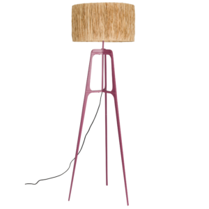 Fialov&aacute; stojac&iacute; lampa DUTCHBONE AFRA 157 cm z př&iacute;rodn&iacute;ch vl&aacute;ken